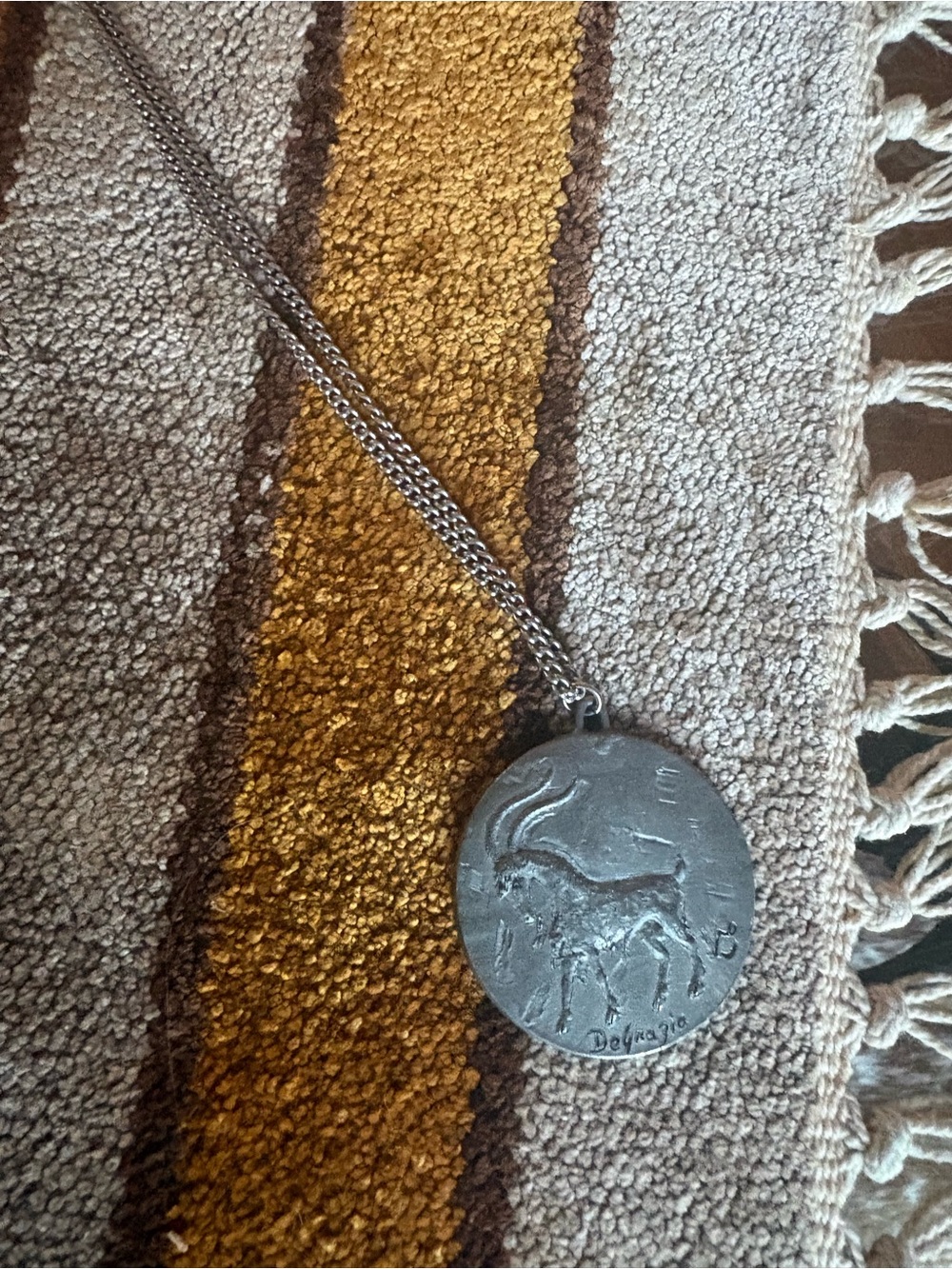 Unbranded Silver Antelope Medallion Necklace - Silver